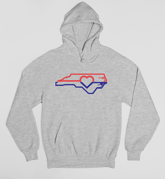 NC HeartBeat Grey Hoodie - Snappy Days Shop