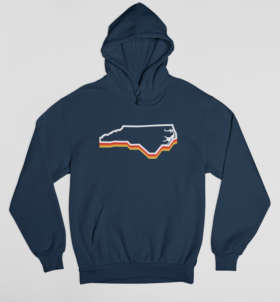 NC Retro Repeat Navy Hoodie - Snappy Days Shop