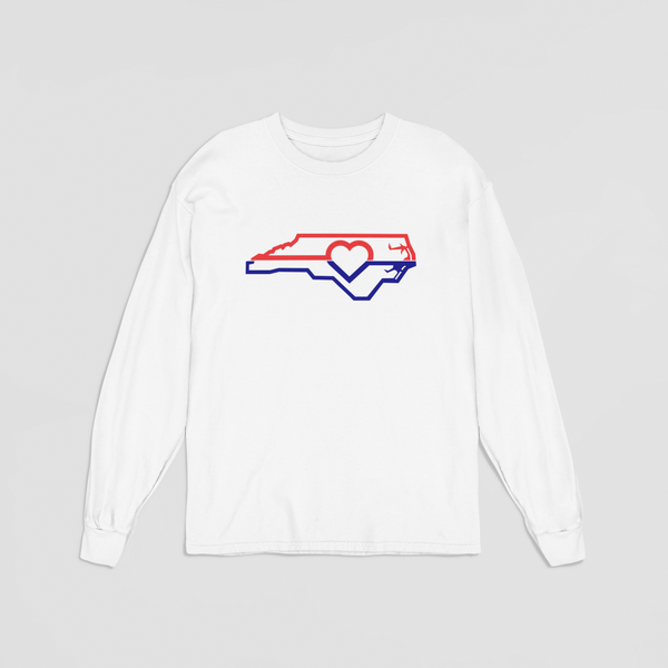 NC HeartBeat White Long Sleeve - Snappy Days Shop